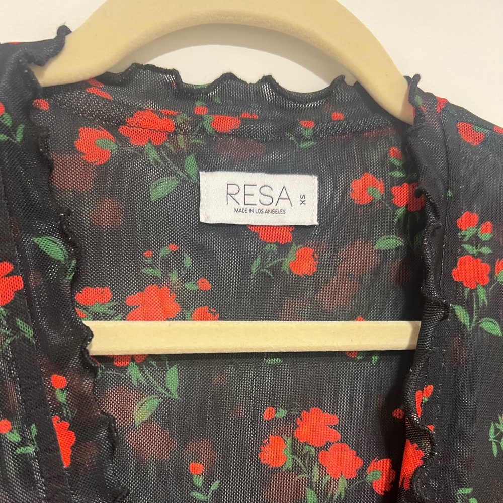 RESA Black Dress with Red Floral Design - Picture 2 of 13